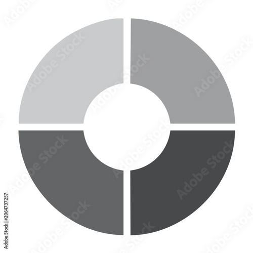 Flat design circular diagram with four segments