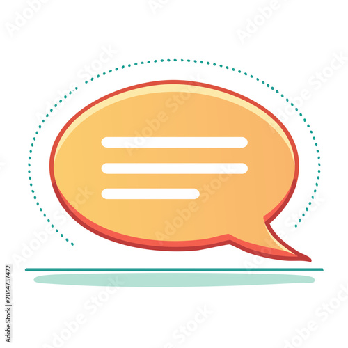 Orange speech bubble icon with transparent background