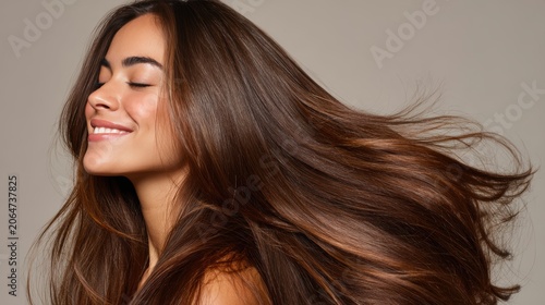beautiful hair woman with stylish hairstyle, happy with beauty products, hair shampoo or conditioner, perfect healthy lovely shiny hair, fashion, modern, beauty, makeup, model, cosmetics