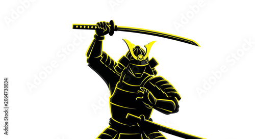 Obraz na plátně Samurai Warrior in Traditional Armor.