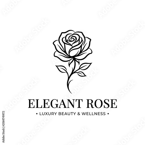Elegant Rose Beauty Logo Design.