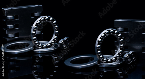 Bild auf Leinwand Stainless steel thrust ball bearing and linear bearing