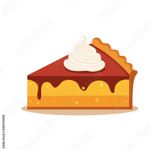 Illustration of a slice of pie with whipped cream