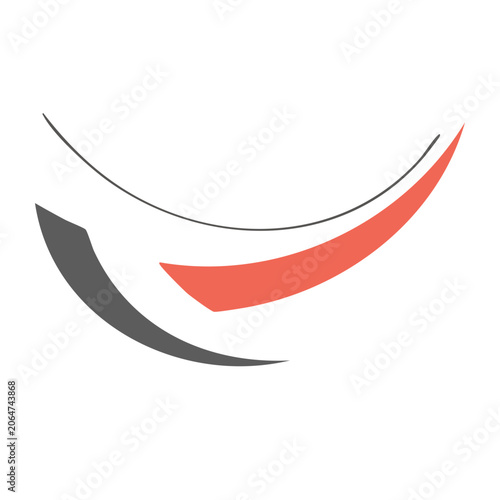 Minimalist abstract curved lines icon