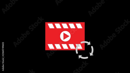animated video icon being processed with transparent background