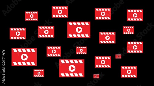 animated floating video icon with transparent background
