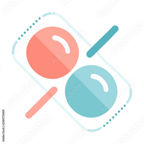 Flat design popsicle icon with transparent background