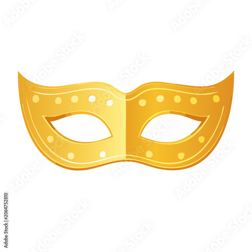 Golden Venetian Mask with Dots and Curves