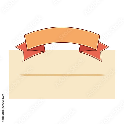 Orange and Red Award Ribbon Banner Illustration