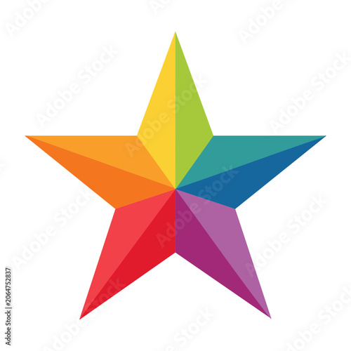 Rainbow colored geometric star vector