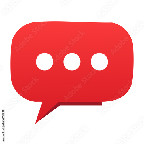 Red speech bubble icon with ellipsis