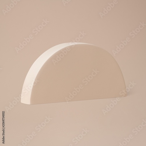 Obraz na plátně Beige semicircle shape, geometric design element
