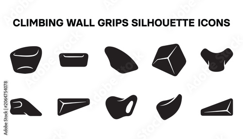 Foto Climbing Wall Grips Silhouette Icon Sheet.
