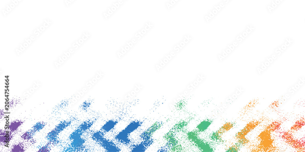 Fototapeta premium Colorful Zigzag Pattern Across Framing Edge.