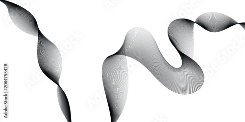 Obraz na płótnie Abstract Curved Ribbon Form in Dynamic Monochrome.