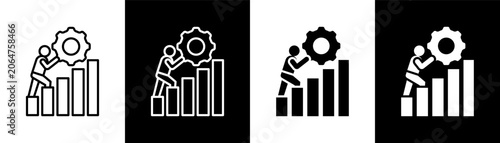 Konstfotografi Challenge white and black icon set design