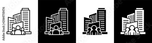 Bild auf Leinwand Corporation white and black icon set design