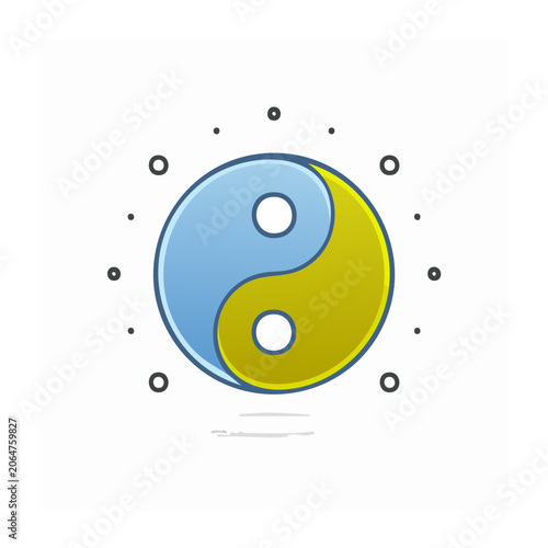 Yin Yang Symbol Icon in Flat Design
