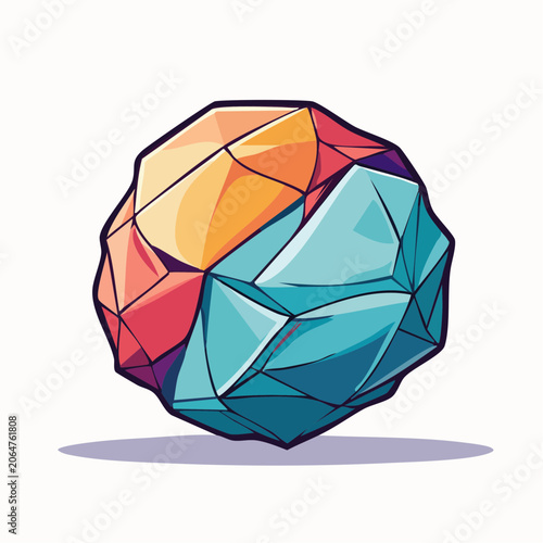 Abstract Geometric Sphere with Vibrant Colors