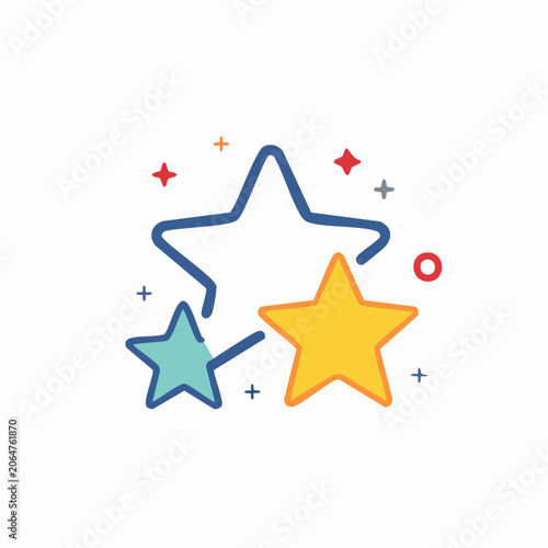 Colorful Stars Illustration