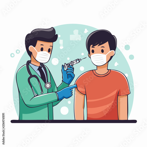 Doctor Administering Vaccine Injection to Patient