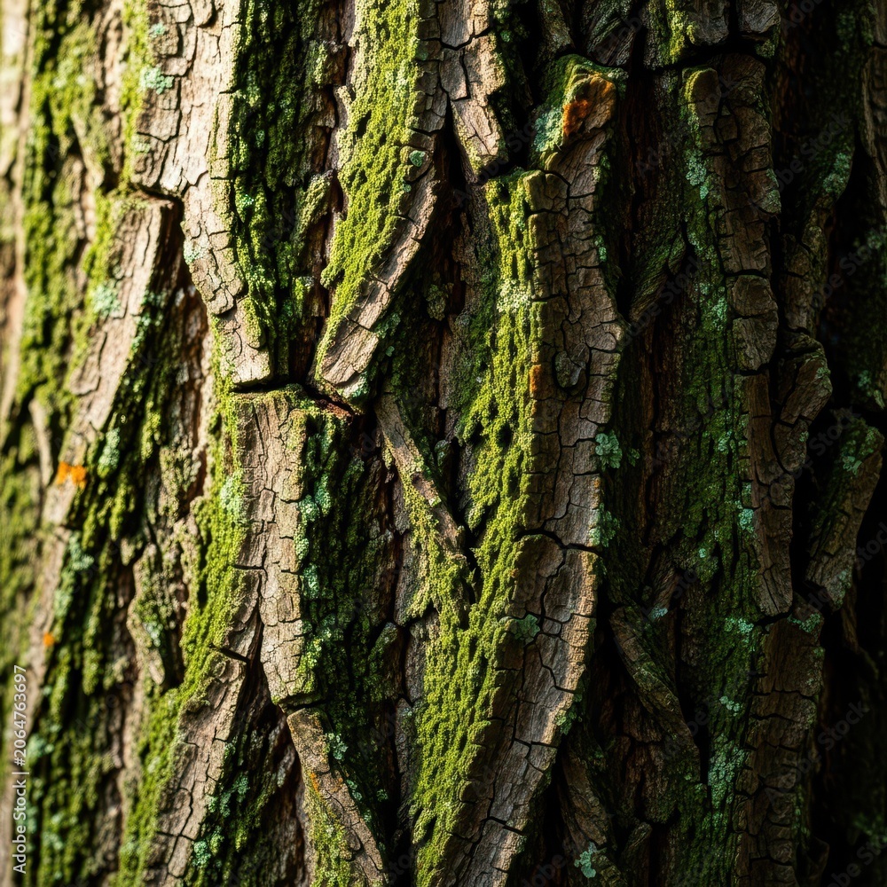 Fototapeta premium Close-up view of rough, deeply fissured tropical rainforest tree bark showing intricate natural textures and complex organic patterns, abstract, pattern, biology