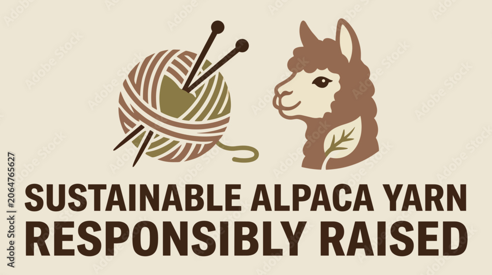 Obraz premium Sustainable Knitting Yarn from Alpaca Wool Responsibly Raised