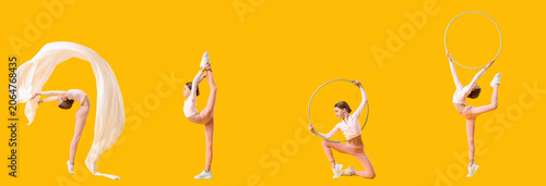 Young girl rhythmic gymnast...
