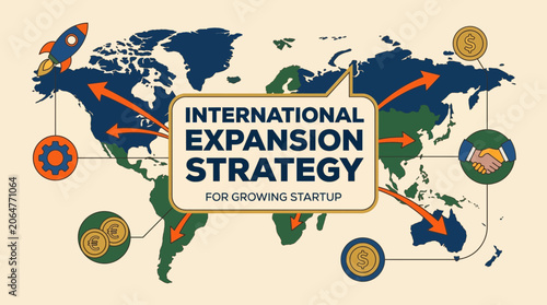 Quadro su tela International Business Expansion Strategy for Growing Startup