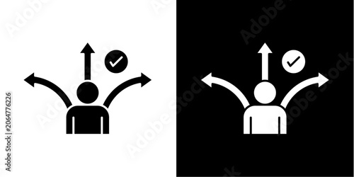 Tableau sur toile Decision Making Icon Set White Glyph Style Collection