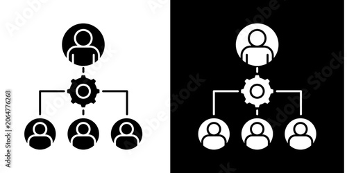 Strategic Management Icon Set White Glyph Style Collection