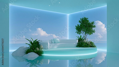 waterfall in the pool, generation AI 