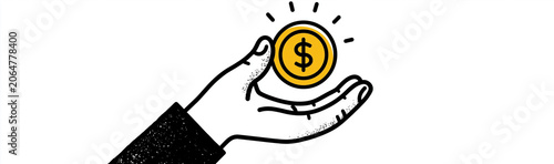 Golden Coin in Hand: A styl...