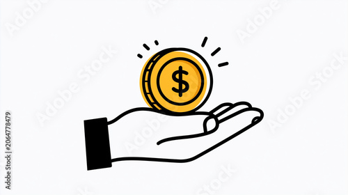 Hand Holding Coin: A simple...