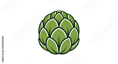 Bild auf Leinwand Green artichoke vegetable icon on white background.