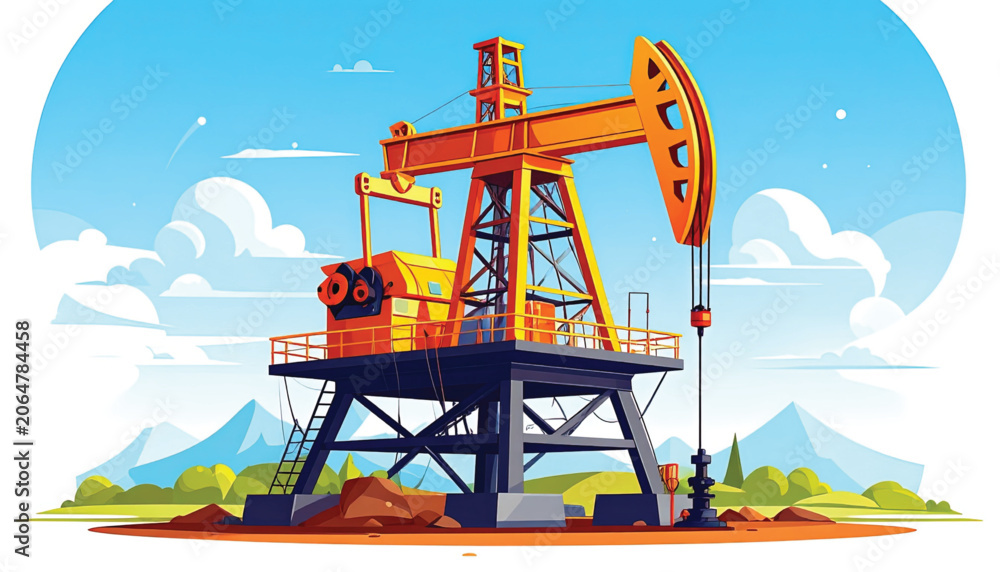 Fototapeta premium Oil Pump Jack in Operation.