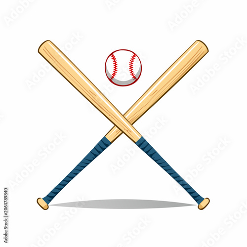 Baseball Bats and Ball Crossed