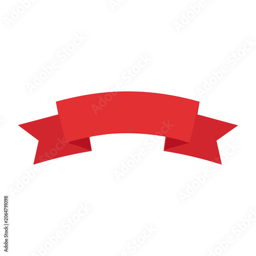 Red Curved Ribbon Banner Vector