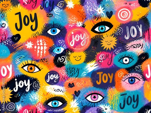 surreal fantasy Joy and energetic abstract grunge pattern