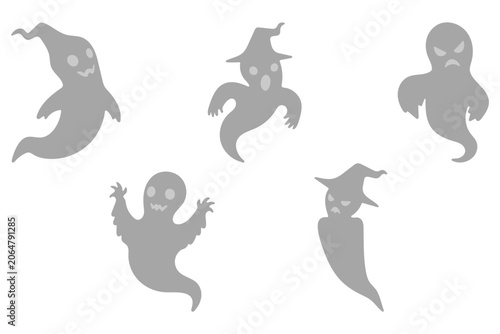 Foto Five Cartoon Ghost Characters Illustration
