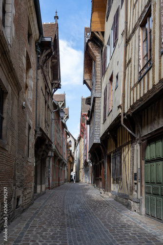 Rue des Chats cobblestone alley, Troyes France