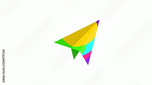 Paper Plane Abstract Colorful Animation for Digital Marketing and Ideas