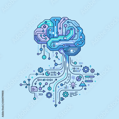 A digital brain illustration representing artificial intelligence