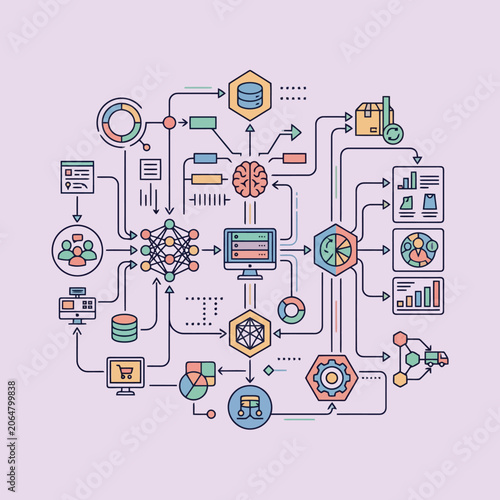 Conceptual diagram of artificial intelligence and machine learning