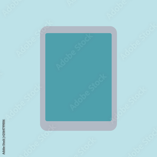 A minimalist flat vector illustration of a digital tablet