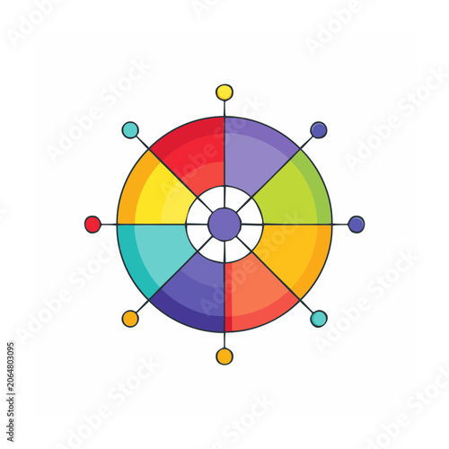 Flat design color wheel illustration