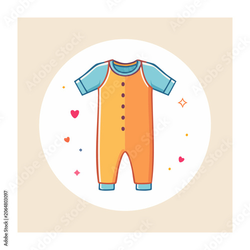 Flat design illustration of a baby onesie