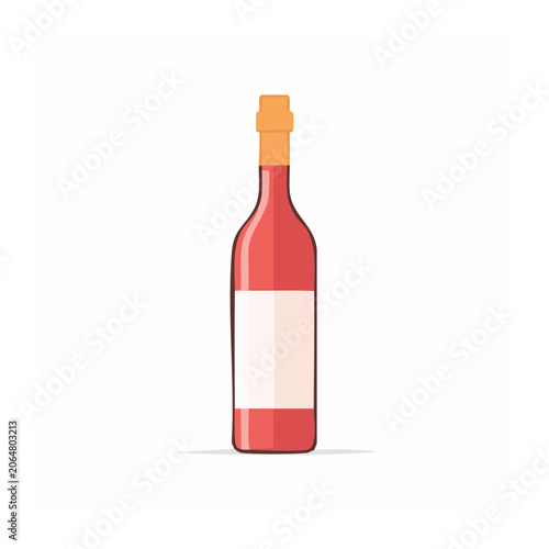Flat design wine bottle icon