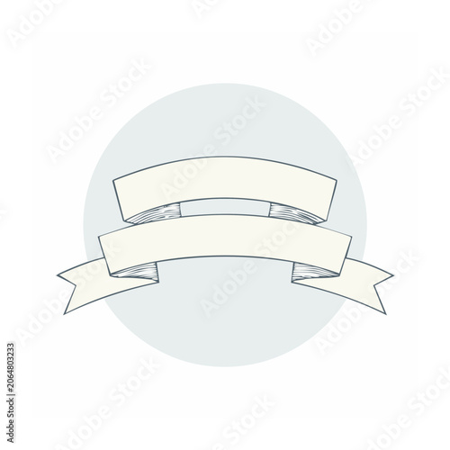 Minimalist Curved Banner Ribbon Illustration
