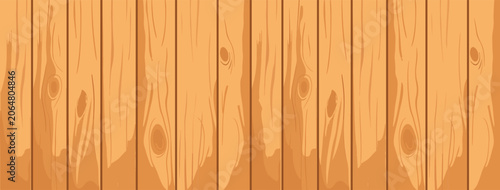 Light Orange Vertical Wooden Plank Fence Texture Seamless Pattern Background Vector Illustration